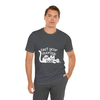 Funny Cat Ball White Print T Shirt - UK