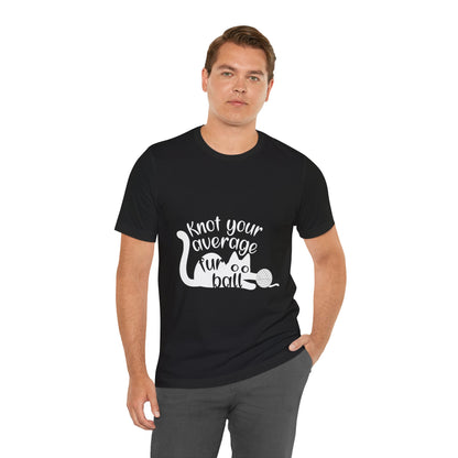 Funny Cat Ball White Print T Shirt - UK