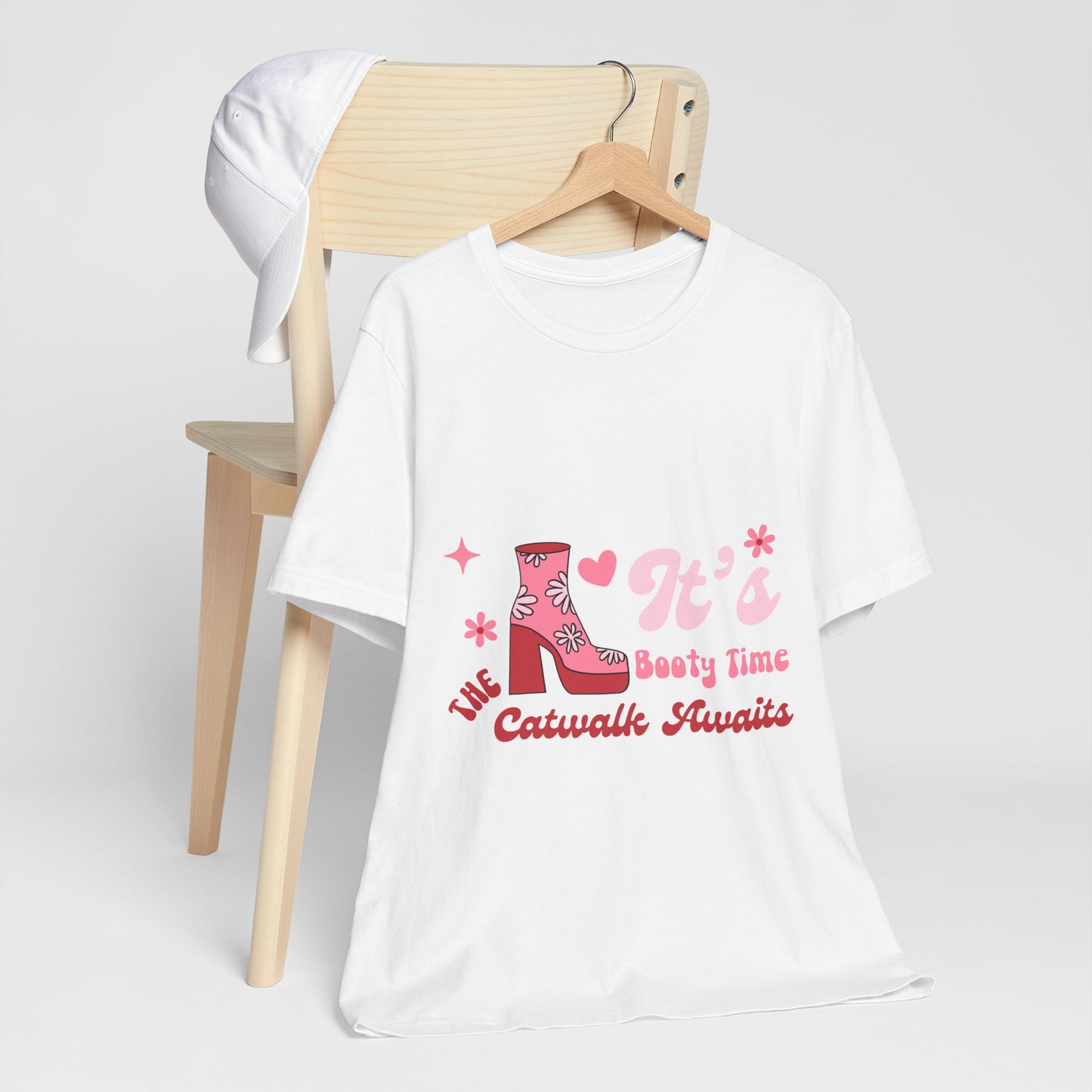 Pink Ankle Boots Fashion T Shirt - UK