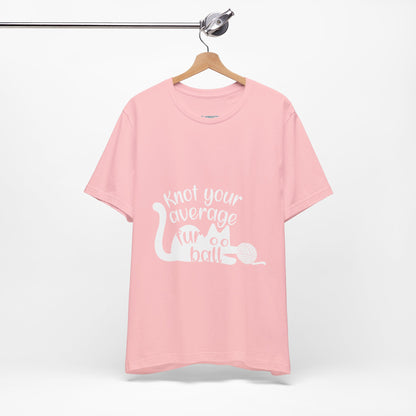 Funny Cat Ball White Print T Shirt - US