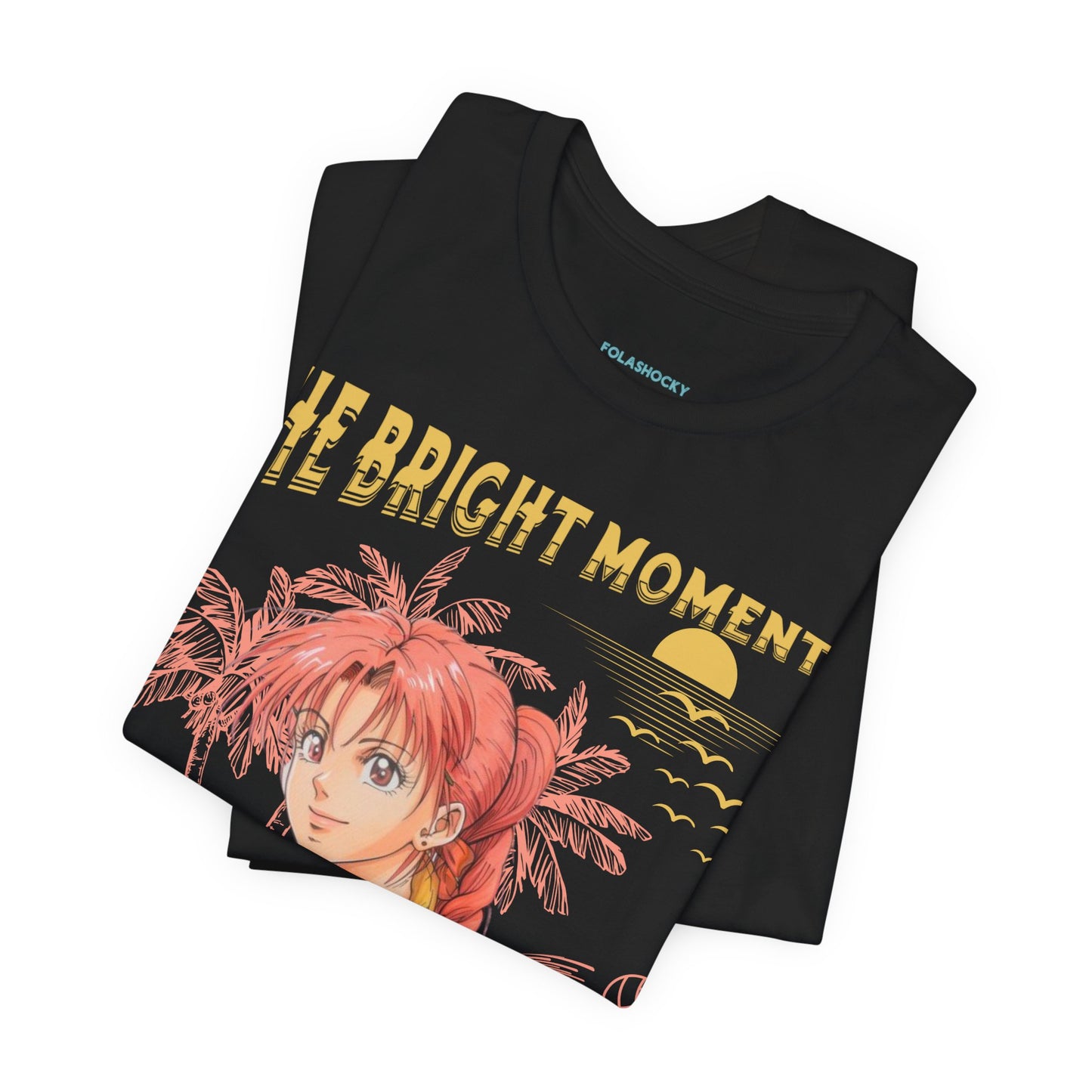 Cute Summer Beach Anime Smiling Woman T Shirt - UK