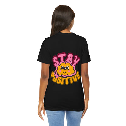 Stay Positive Motivational Quote About Life Retro T Shirt - UK