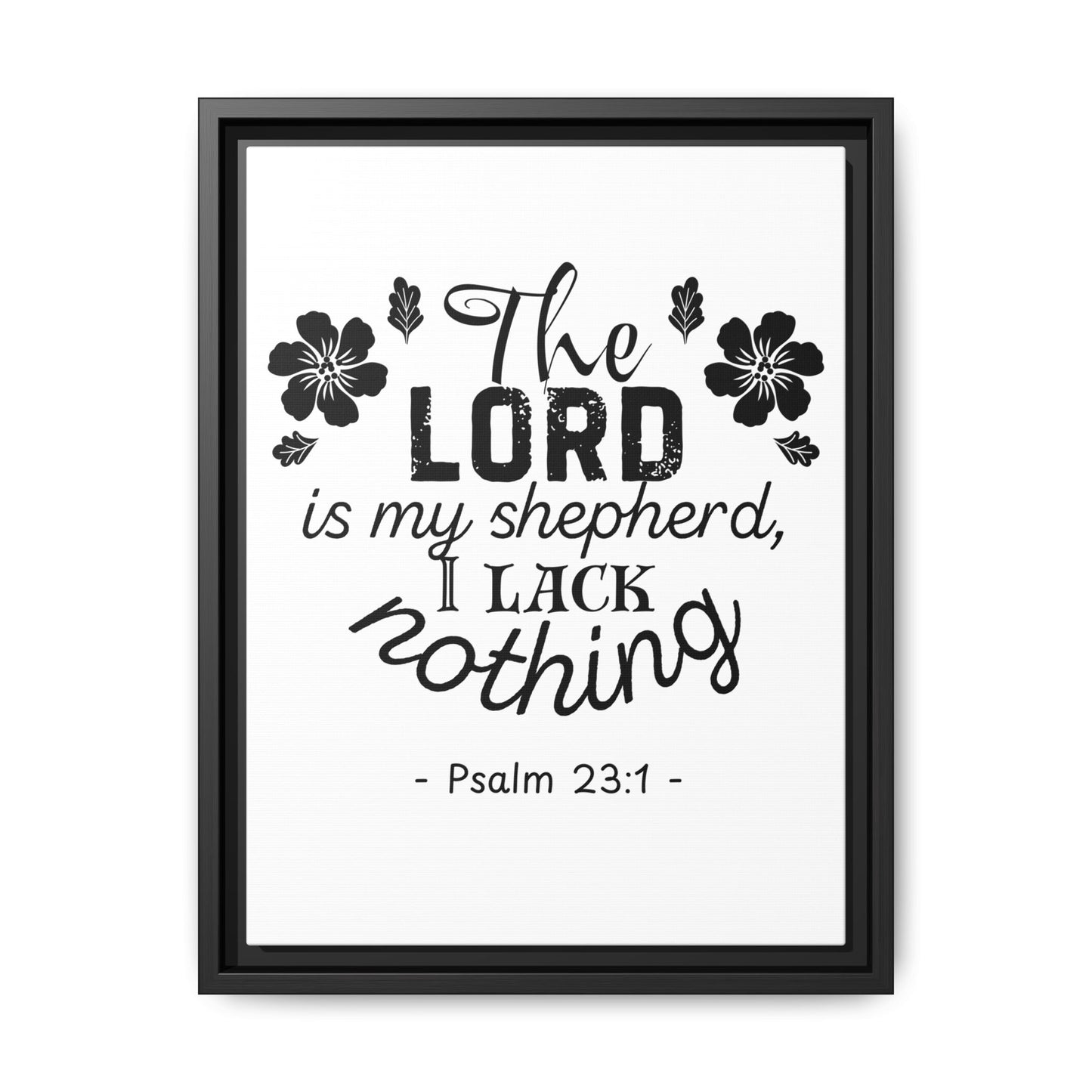 Psalm 23 NIV Bible Verse Matte Canvas, Framed (Multi-color)