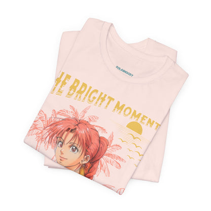 Cute Summer Beach Anime Smiling Woman T Shirt - UK