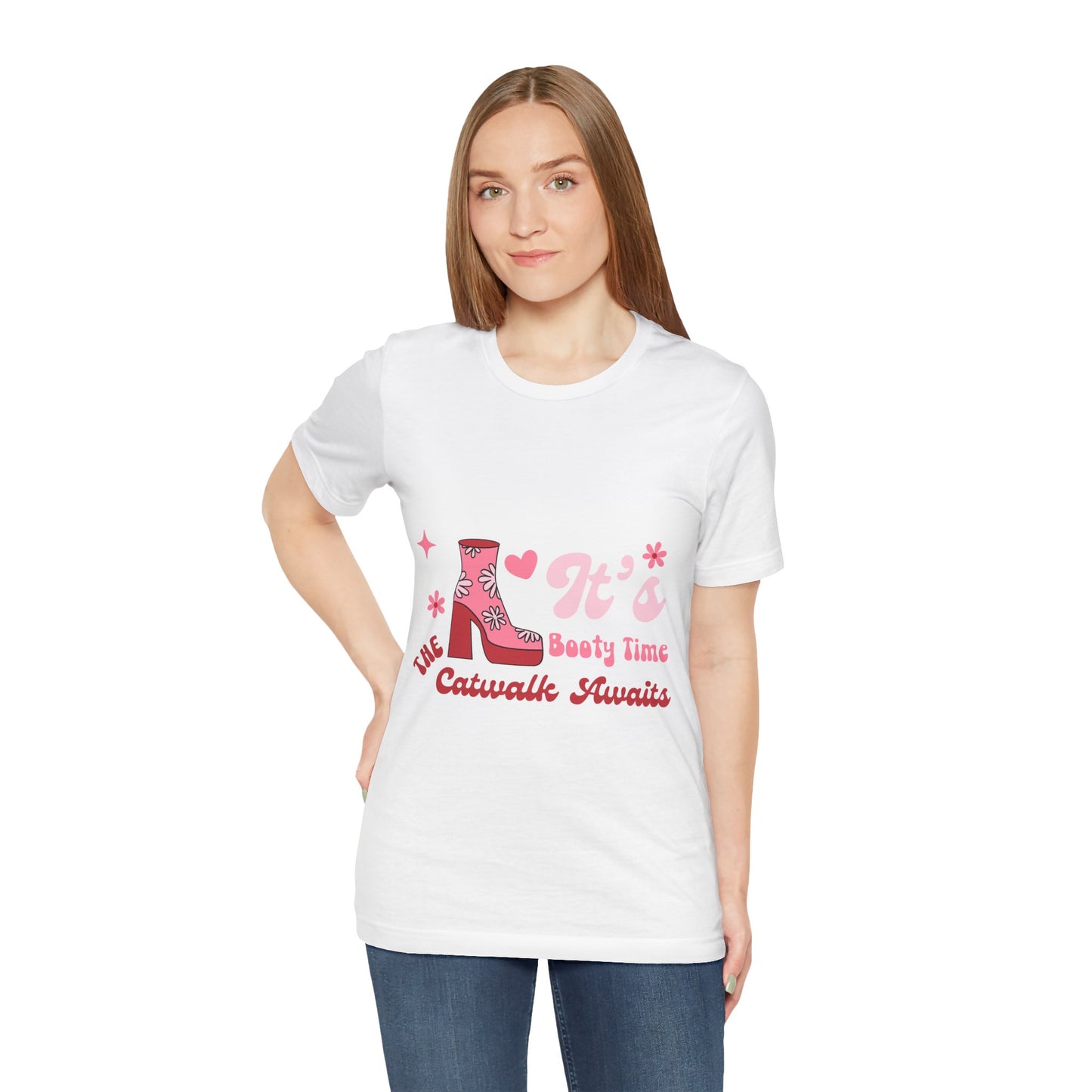 Pink Ankle Boots Fashion T Shirt - UK