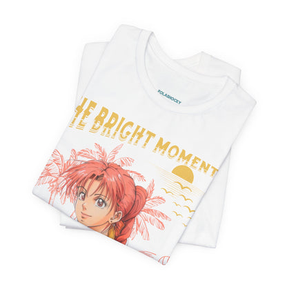 Cute Summer Beach Anime Smiling Woman T Shirt - UK