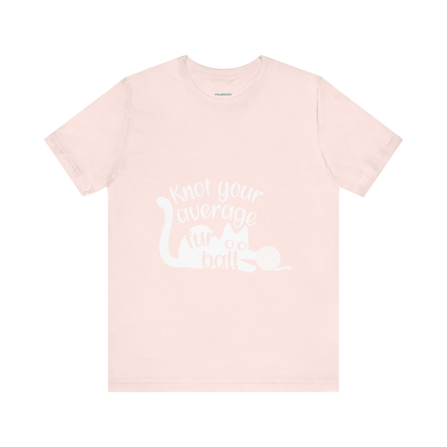 Funny Cat Ball White Print T Shirt - UK