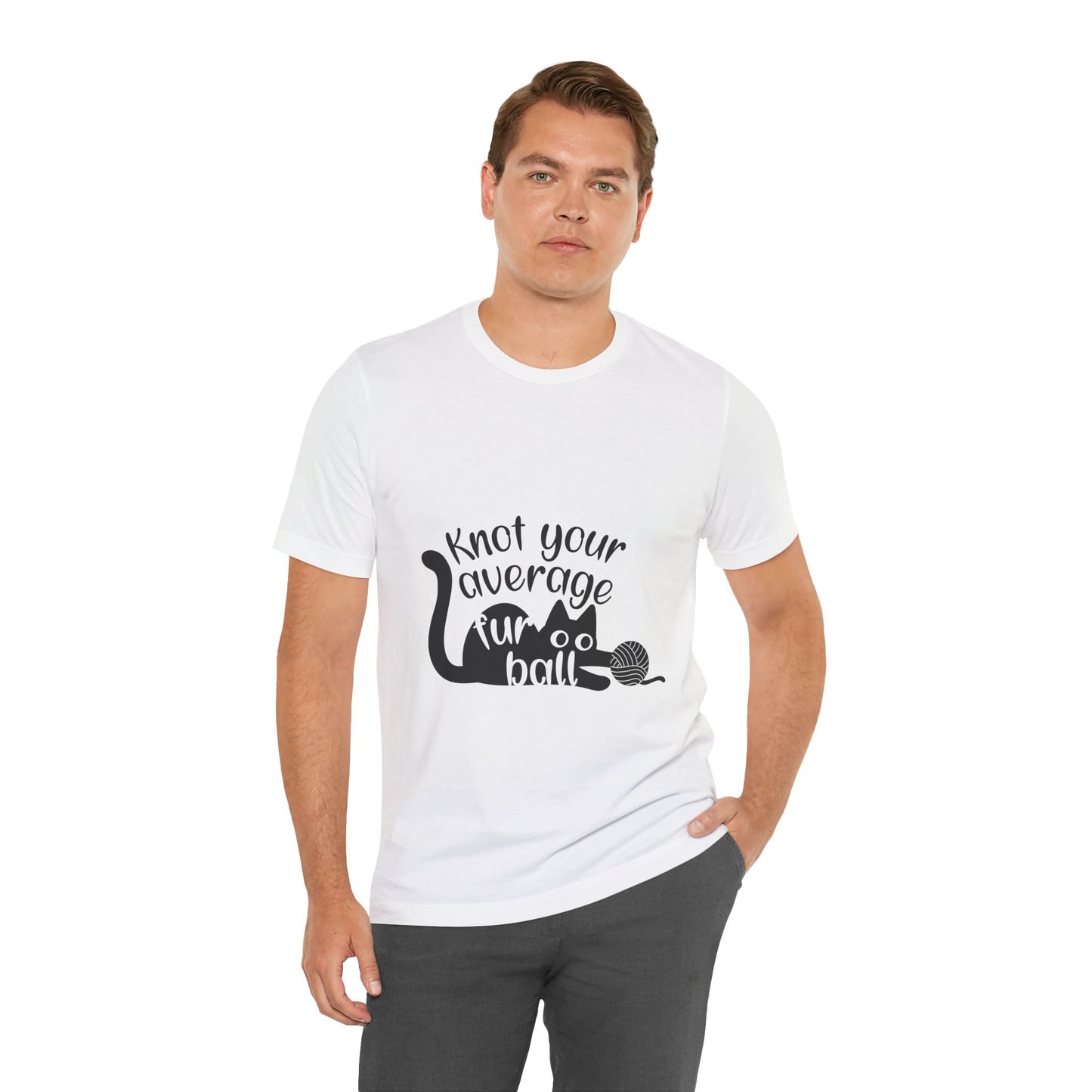 Funny Cat Ball Black Print T Shirt - UK