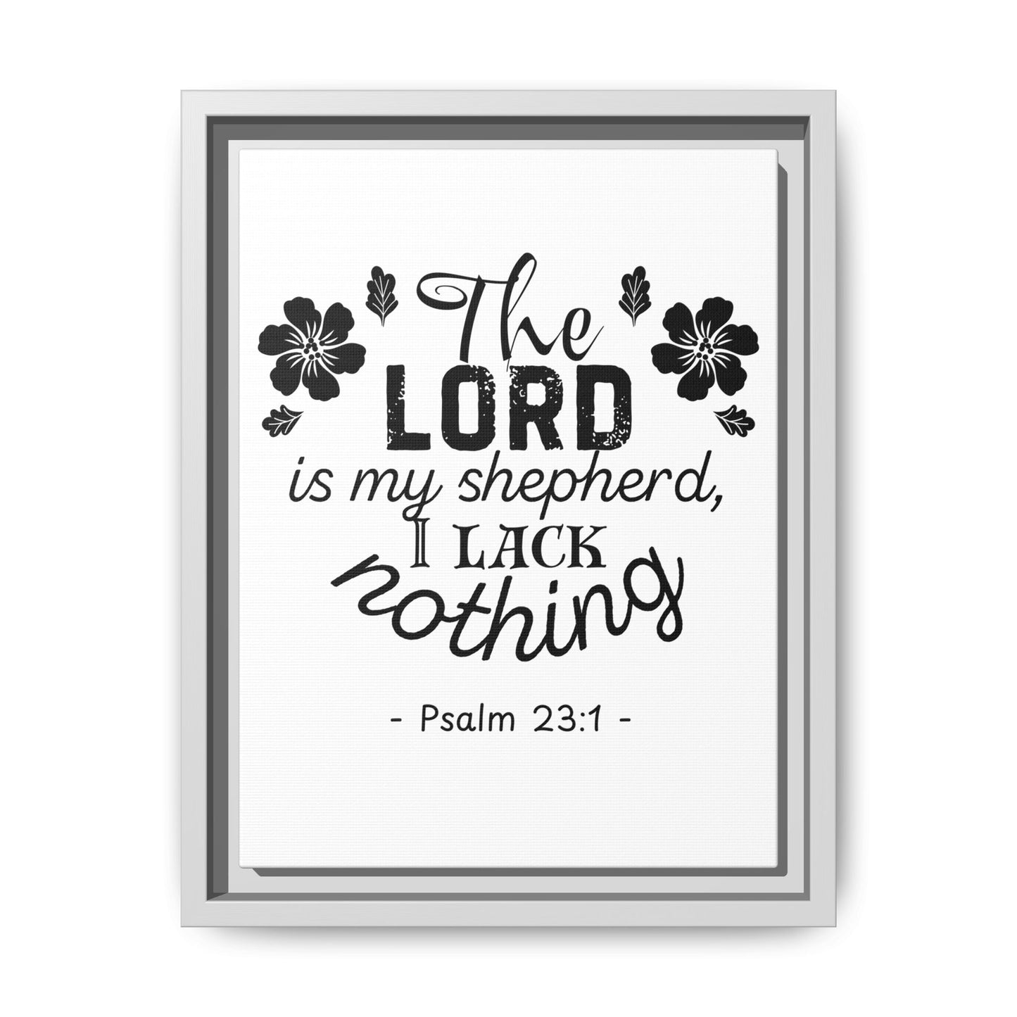 Psalm 23 NIV Bible Verse Matte Canvas, Framed (Multi-color)