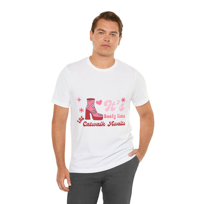 Pink Ankle Boots Fashion T Shirt - UK